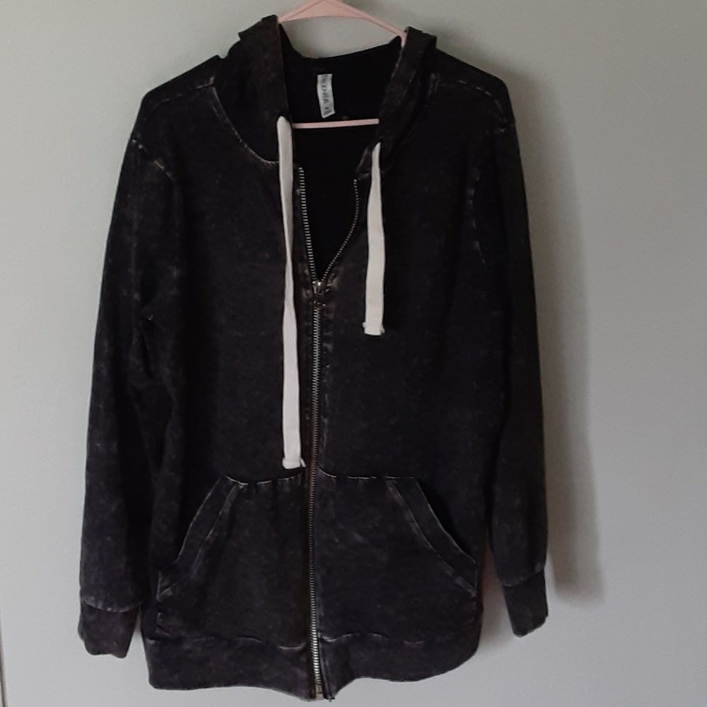XL acid wash zip up hoodie